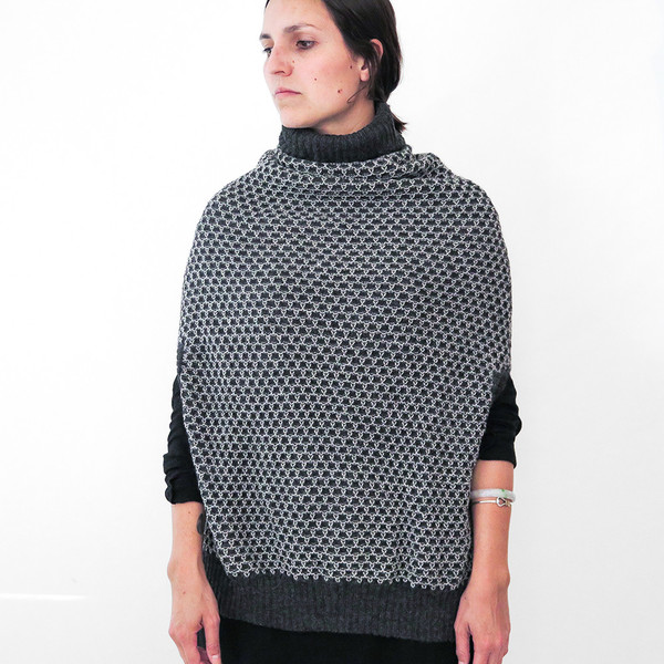 Erica Tanov alpaca funnel neck poncho Erica Tanov alpaca funnel neck poncho