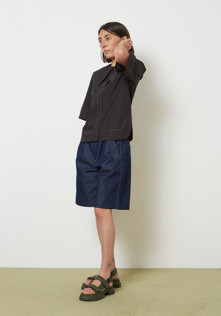 Ganni Women's Fluid Cupro Shirt Black