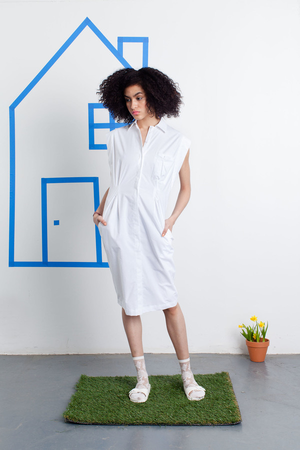 Tia Cibani Button Down Shirt Dress Tia Cibani Button Down Shirt Dress