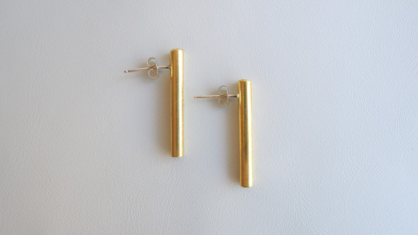 Rod Earrings - Brass Rod Earrings - Brass