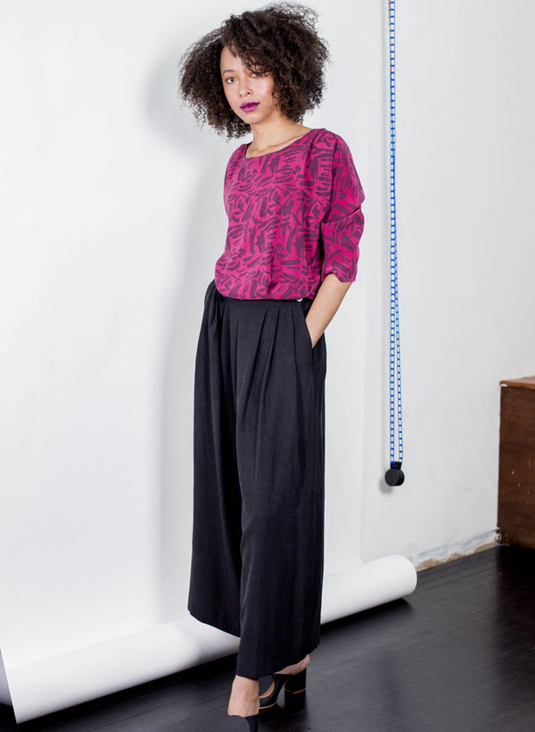 Seek Collective Martyna Top Magenta Brush Stroke Print Seek Collective Martyna Top Magenta Brush Stroke Print