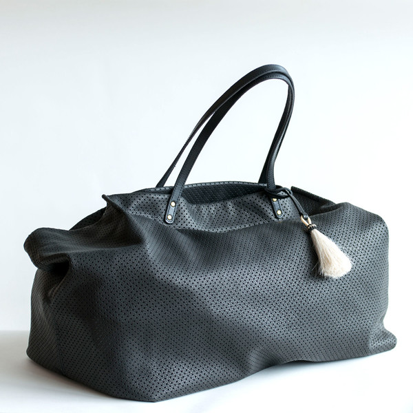 Kempton & Co Oversized Perforated Leather Tote Kempton & Co Oversized Perforated Leather Tote
