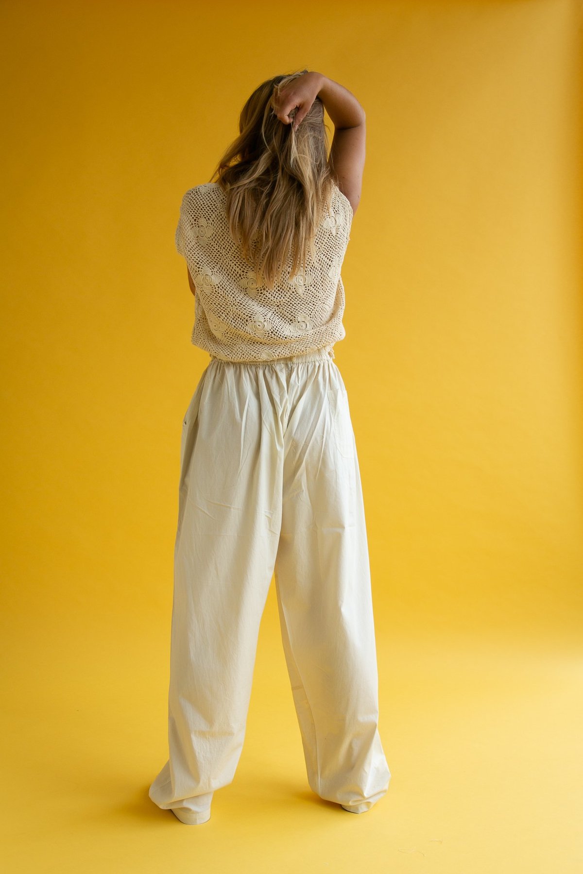 Vintage 1990s Parachute Pants - Cream 