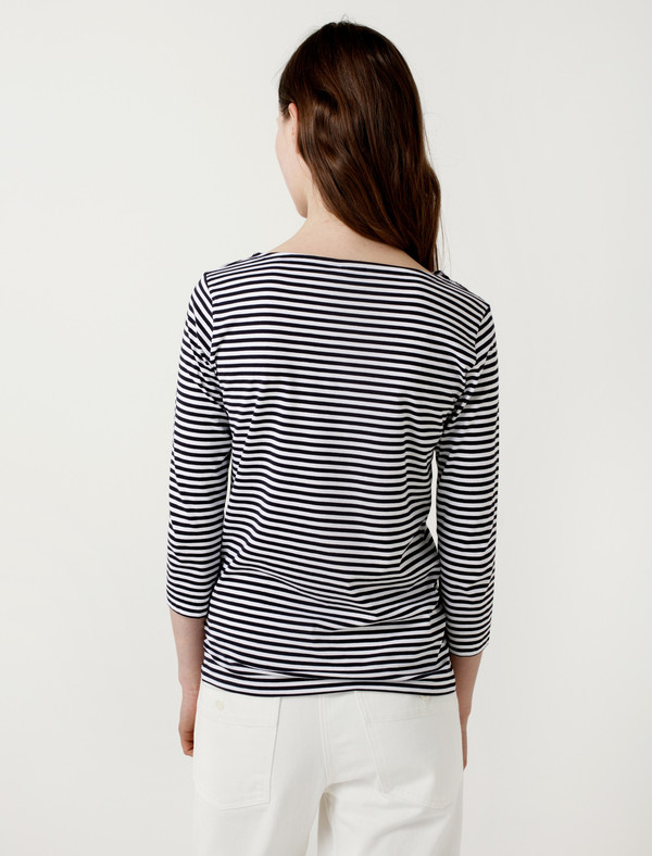 Sunspel Stripe Long Sleeve Boat Neck Sunspel Stripe Long Sleeve Boat Neck