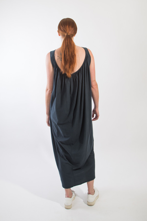 Black Crane Long Gathered Dress Black Crane Long Gathered Dress