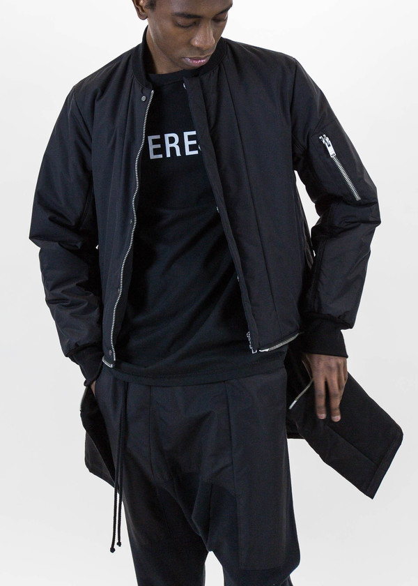 Siki Im Black Long Detachable Bomber Siki Im Black Long Detachable Bomber