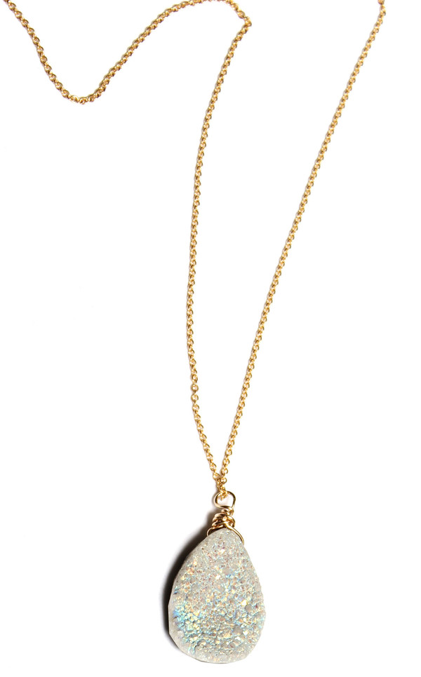 Sarah Dunn Druzy Necklace on 14k Gold Chain Sarah Dunn Druzy Necklace on 14k Gold Chain