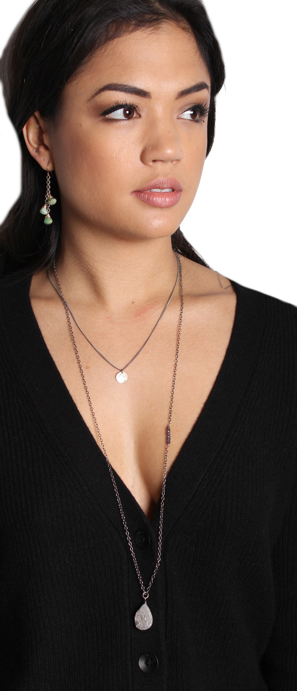 Sarah Dunn Druzy Oxidized Chain Necklace Sarah Dunn Druzy Oxidized Chain Necklace