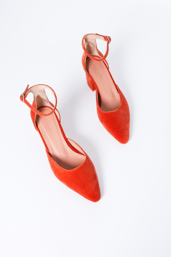 Rachel Comey Tetra Heel in Salmon Velvet Rachel Comey Tetra Heel in Salmon Velvet