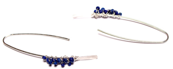 James and Jezebelle Lapis Silver Paperclip Earring James and Jezebelle Lapis Silver Paperclip Earring