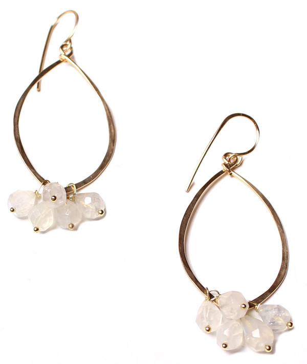 Moonstone Dangle Hoops Moonstone Dangle Hoops