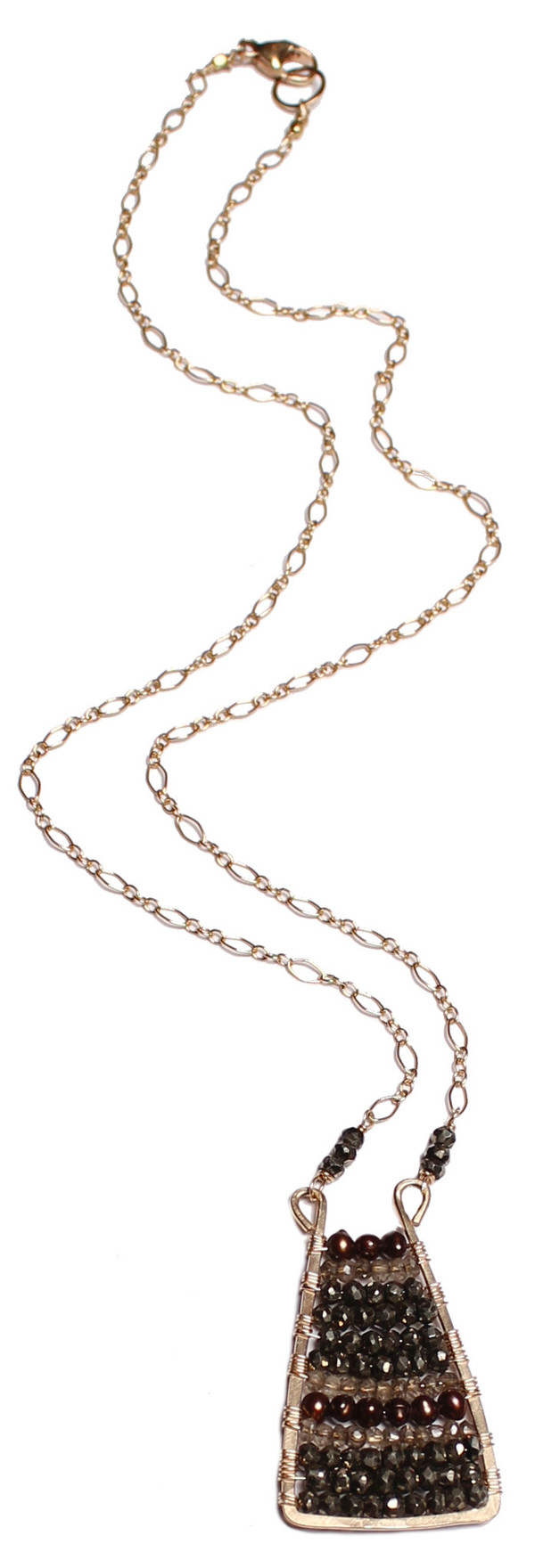 Pyrite, Topaz, & Pearl Necklace Pyrite, Topaz, & Pearl Necklace