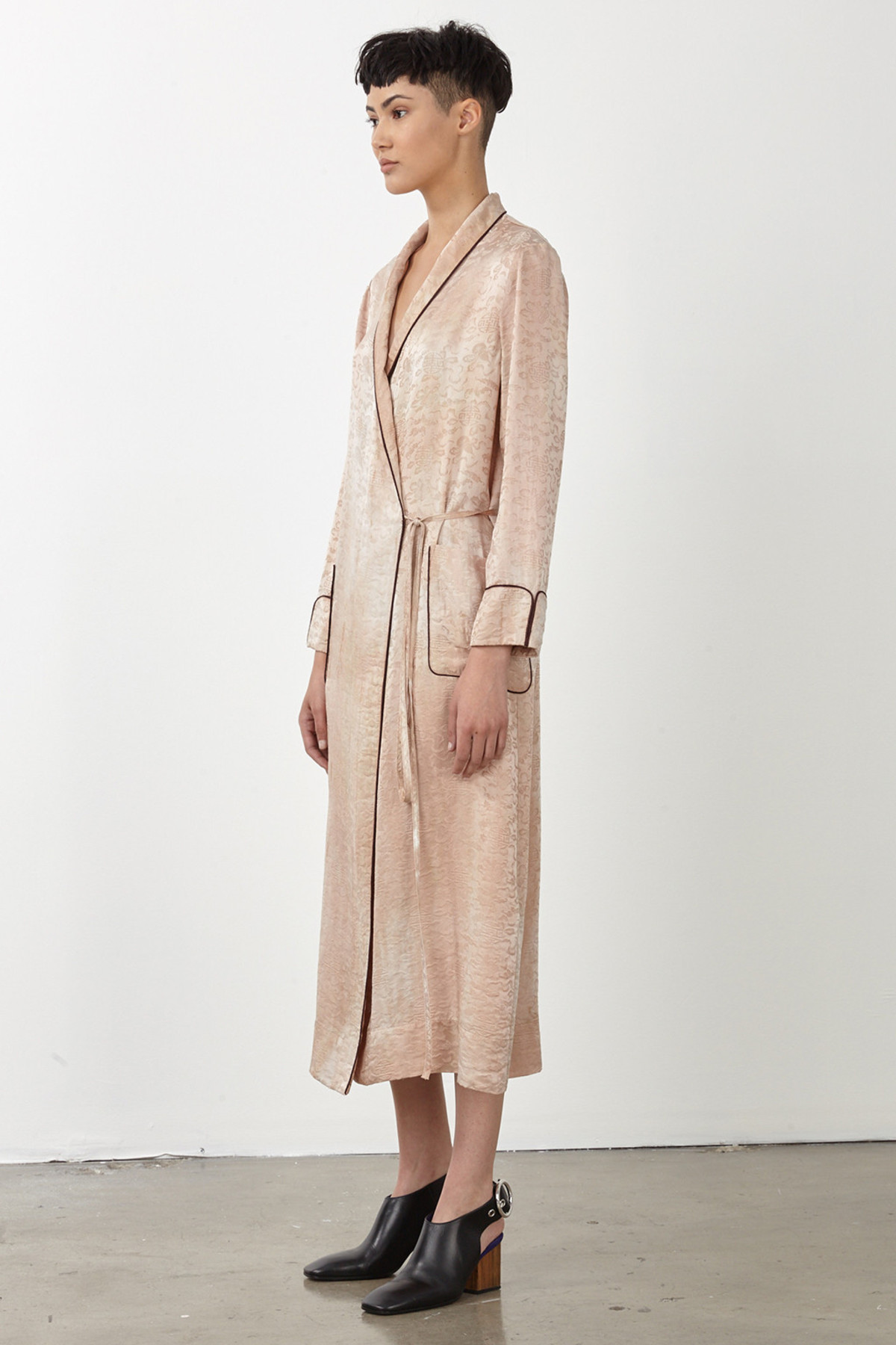 Raquel Allegra DESERT SILK DAMASK ROBE DRESS Garmentory