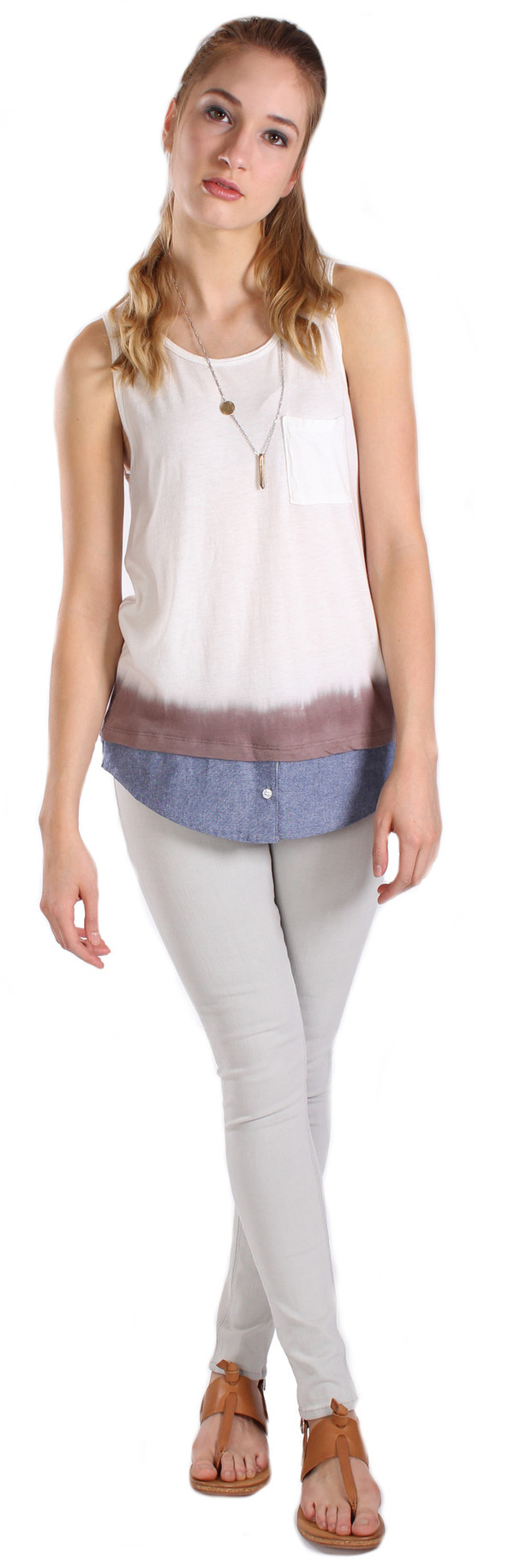 Shirt Tailed Dip-Dyed Tank Shirt Tailed Dip-Dyed Tank