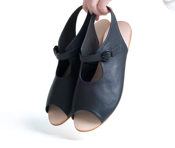 The Palatines Shoes Ratio Sandal - Black Leather The Palatines Shoes Ratio Sandal - Black Leather