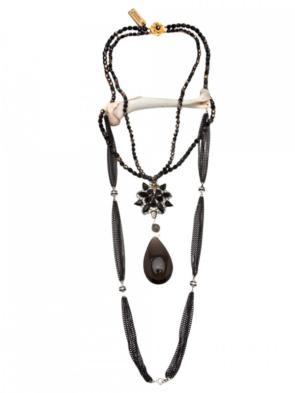 Purevile black bead drop necklace Purevile black bead drop necklace