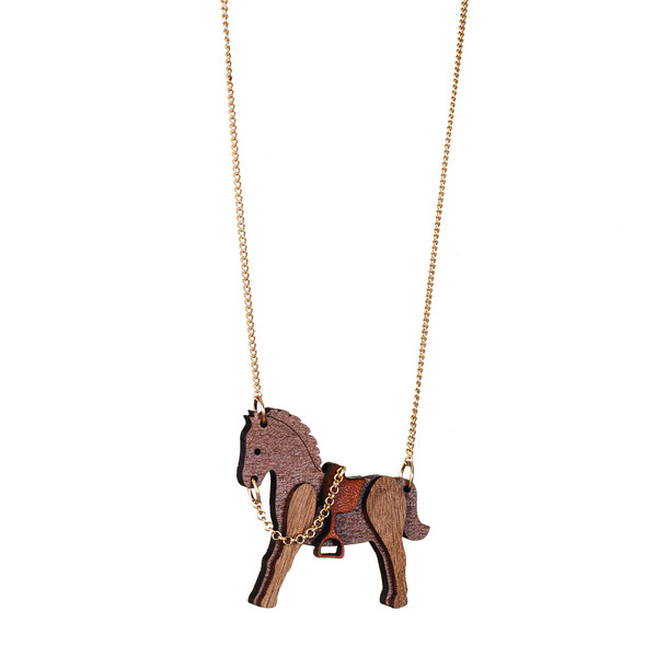 Tatty Devine Wooden Horse Necklace Tatty Devine Wooden Horse Necklace