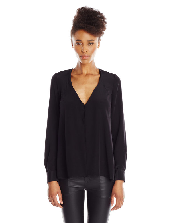 Vincetta Black V-Neck Blouse Vincetta Black V-Neck Blouse
