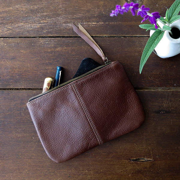 Erica Tanov leather makeup bag Erica Tanov leather makeup bag