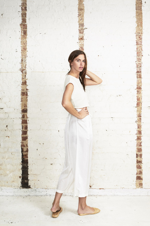 Off Season NYC Zinnia Pant Silk Satin White Off Season NYC Zinnia Pant Silk Satin White
