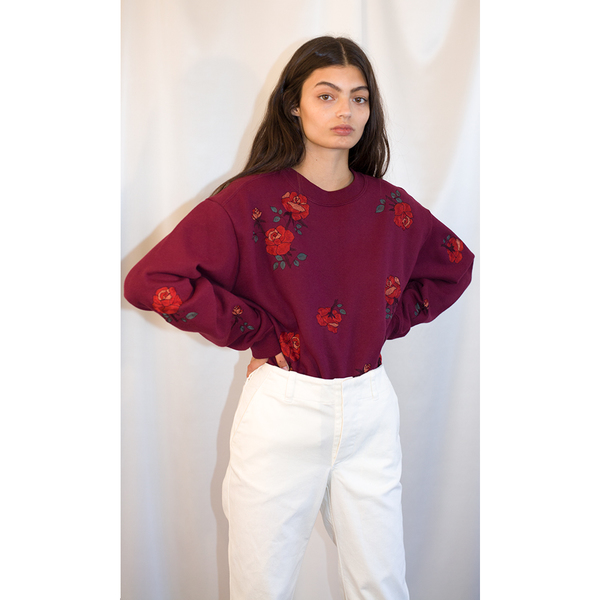 Pari Desai Rose Embroidered Sweatshirt Pari Desai Rose Embroidered Sweatshirt