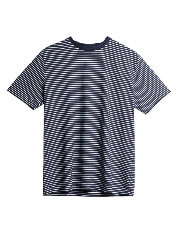 Niuhans Indigo Dye Border Tee Niuhans Indigo Dye Border Tee