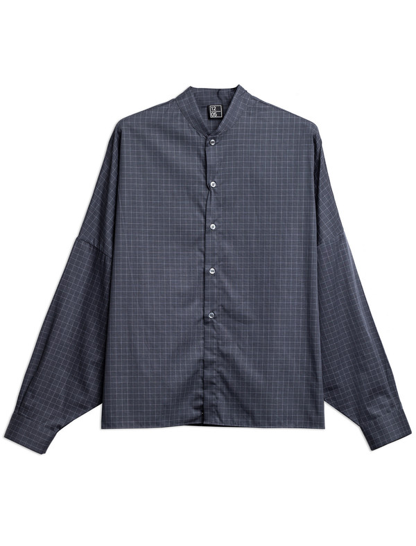1205 Womens Shawl Collar Shirt Grid 1205 Womens Shawl Collar Shirt Grid