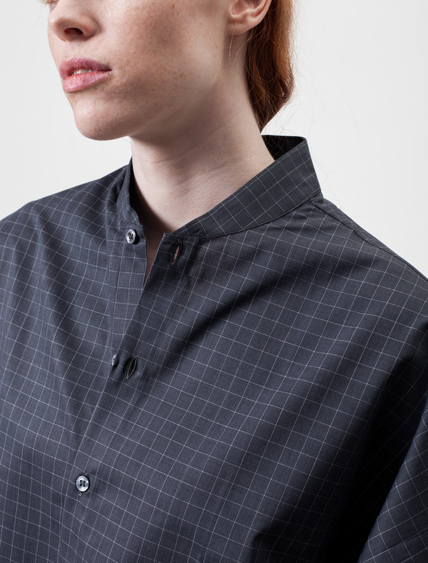 1205 Womens Shawl Collar Shirt Grid 1205 Womens Shawl Collar Shirt Grid
