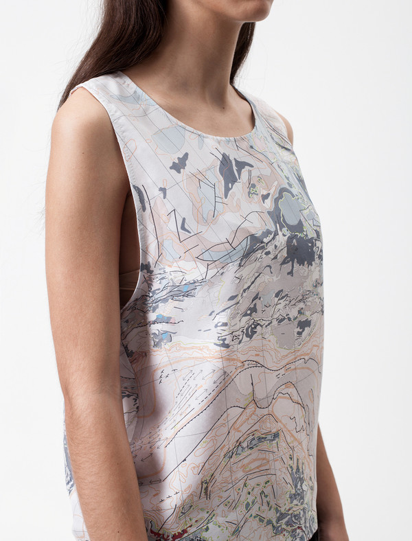 Christopher Raeburn Silk World Map Tank Christopher Raeburn Silk World Map Tank