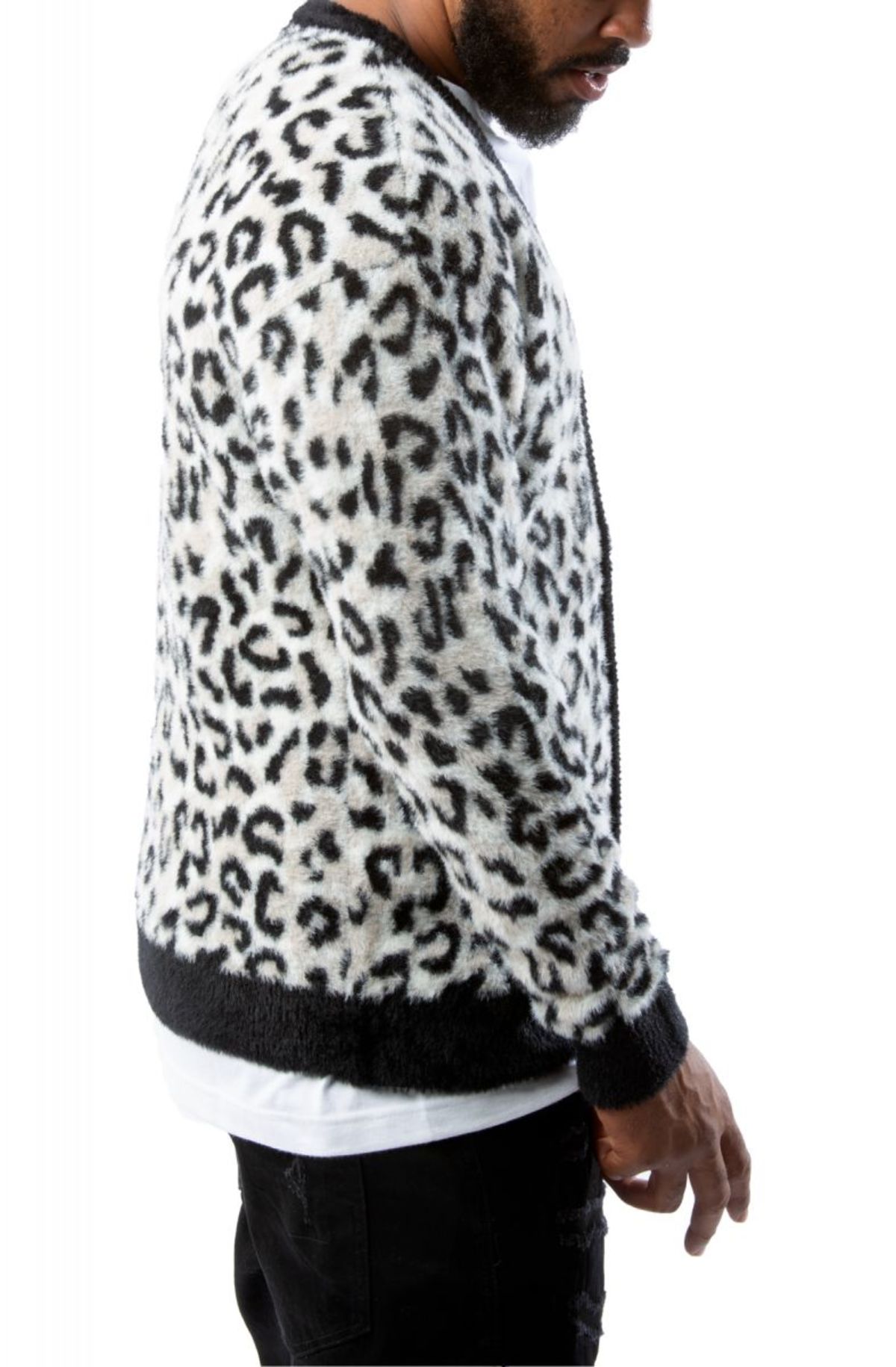 Snow Leopard Cardigan Black/White Garmentory