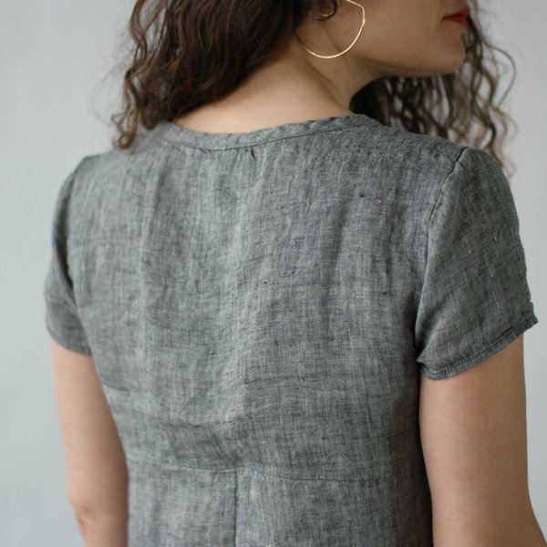 Nuthatch Shirred Dress in Washed Linen Nuthatch Shirred Dress in Washed Linen