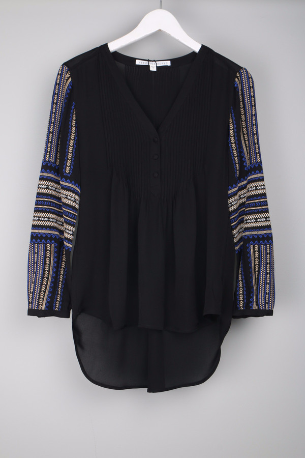 Veronica Beard Spruce Boho Blouse Black Veronica Beard Spruce Boho Blouse Black