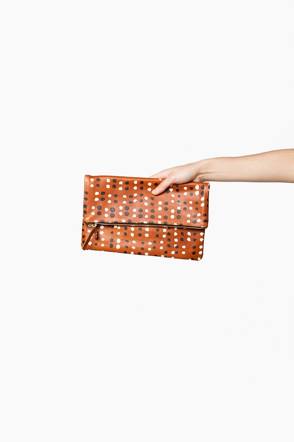 Clare V. Foldover Clutch | tan dots Clare V. Foldover Clutch | tan dots