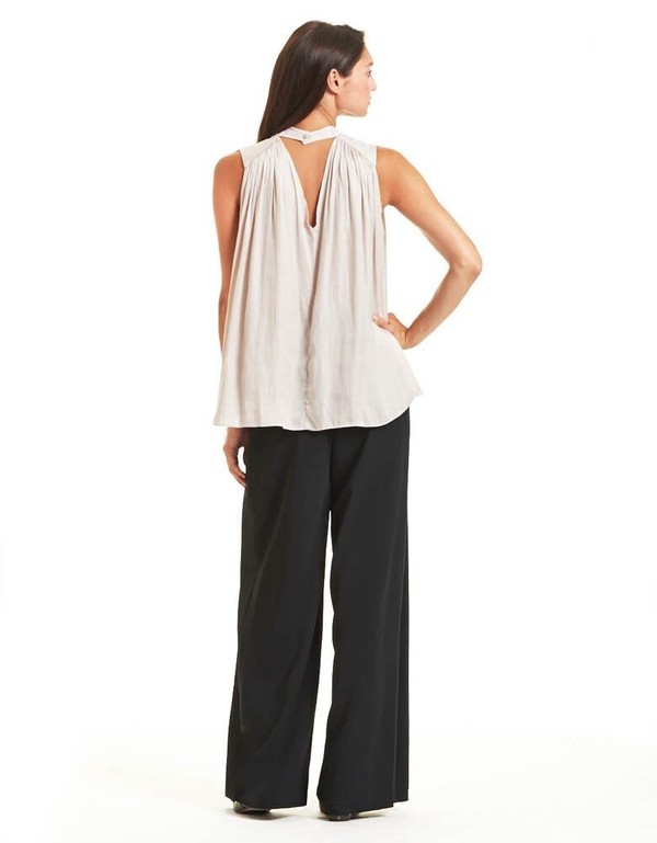Morgan Carper Aria Shirred Sleeveless Top, Ivory Morgan Carper Aria Shirred Sleeveless Top, Ivory
