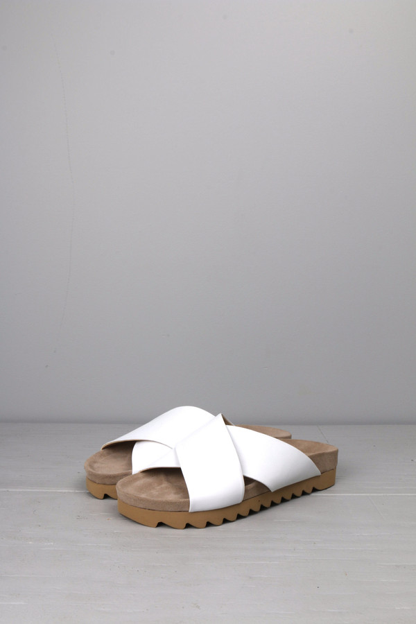 L'agence Cross Sandal White Leather L'agence Cross Sandal White Leather