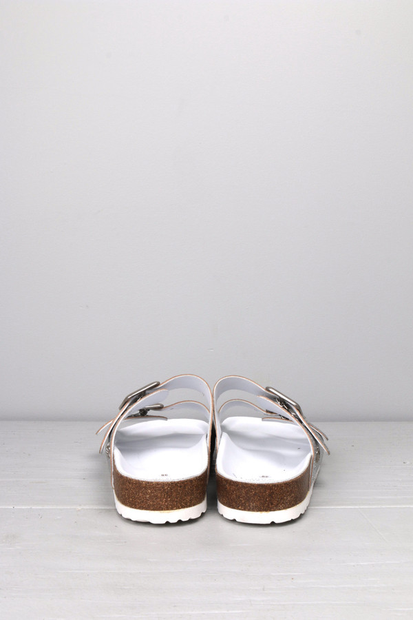 Leather Crown Silver Double Strap Sandal Leather Crown Silver Double Strap Sandal
