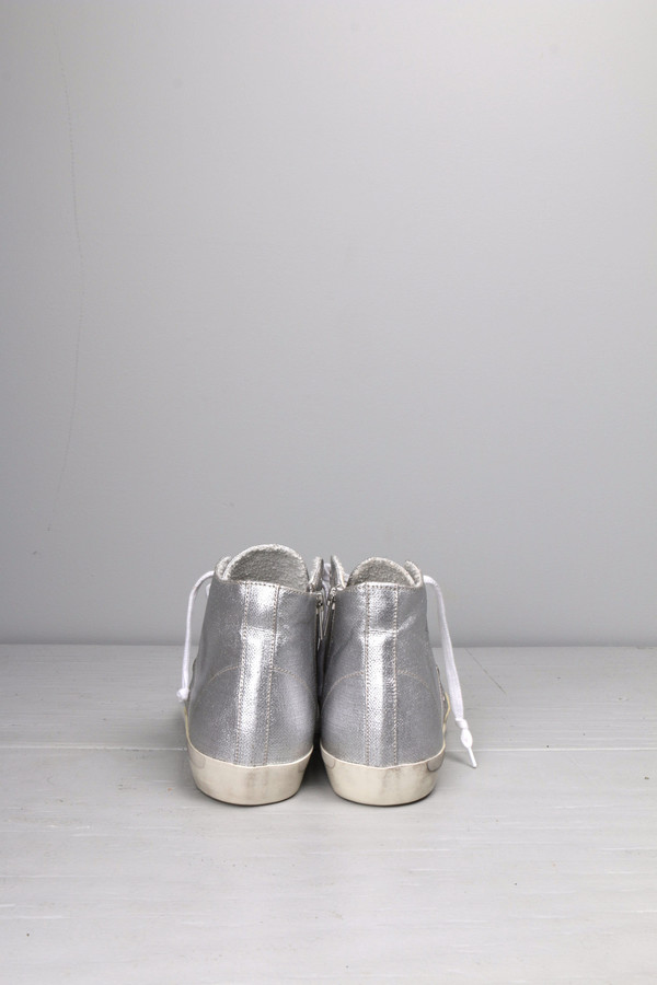 Leather Crown Silver High Top Leather Crown Silver High Top