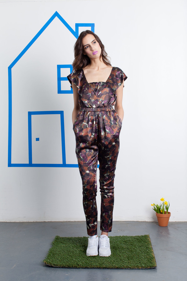 Tia Cibani Draped Overlay Bandeau Jumpsuit Tia Cibani Draped Overlay Bandeau Jumpsuit