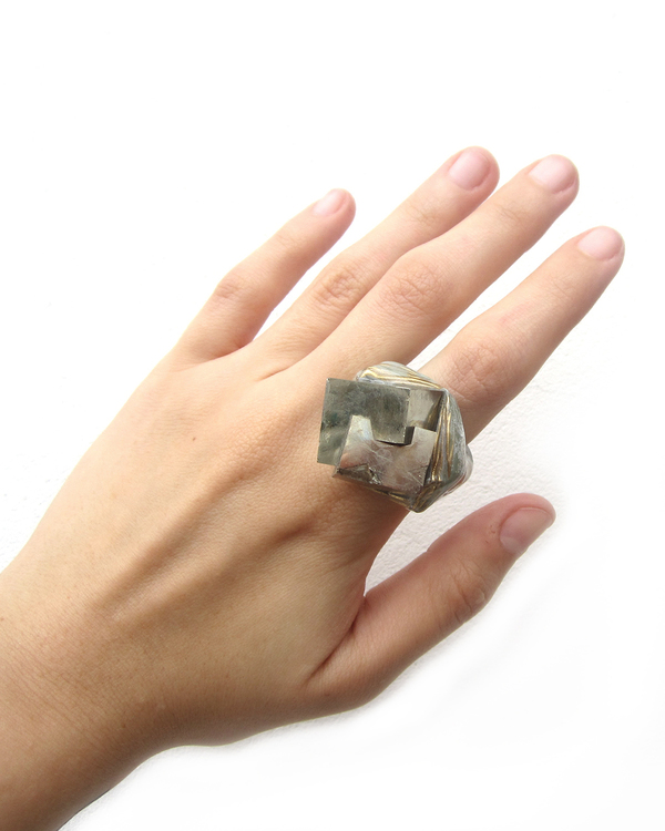 Adina Mills The Align Pyrite Cube Ring Adina Mills The Align Pyrite Cube Ring