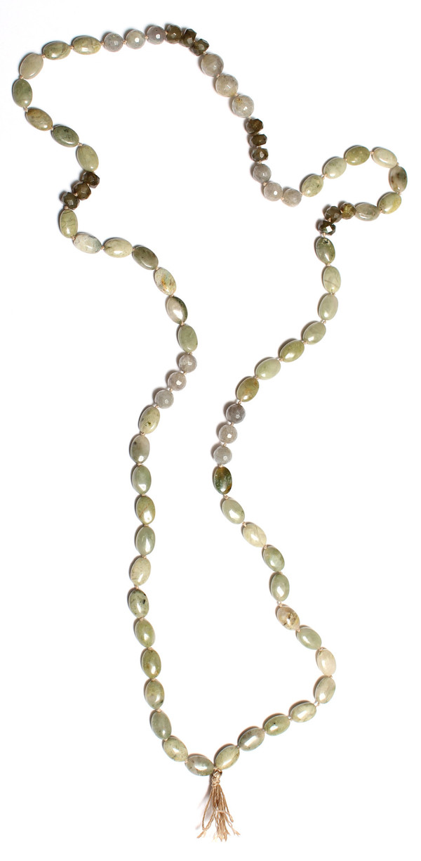 James and Jezebelle Green Agate and Labradorite Bead Necklace James and Jezebelle Green Agate and Labradorite Bead Necklace