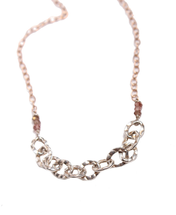 Sarah Dunn Rose Gold Chain with Silver Links Necklace Sarah Dunn Rose Gold Chain with Silver Links Necklace