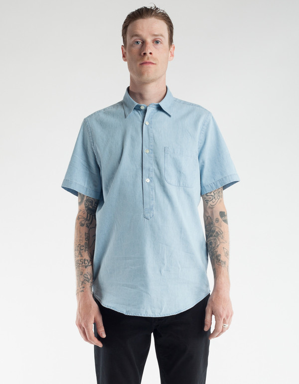 Portuguese Flannel Caue Short Sleeve Shirt Light Blue Portuguese Flannel Caue Short Sleeve Shirt Light Blue