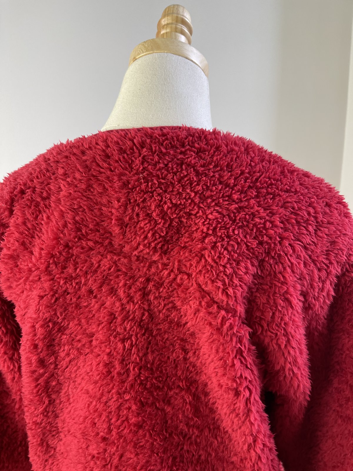 fuzzy red coat