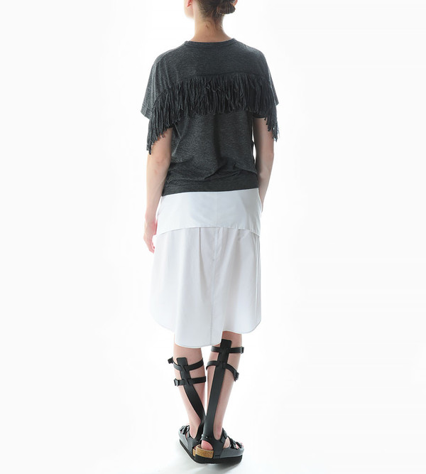Sacai Luck Grey Fringe Back T-shirt Sacai Luck Grey Fringe Back T-shirt