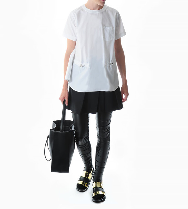 Sacai Luck Leather & Knit Combination Thigh-High Socks Sacai Luck Leather & Knit Combination Thigh-High Socks