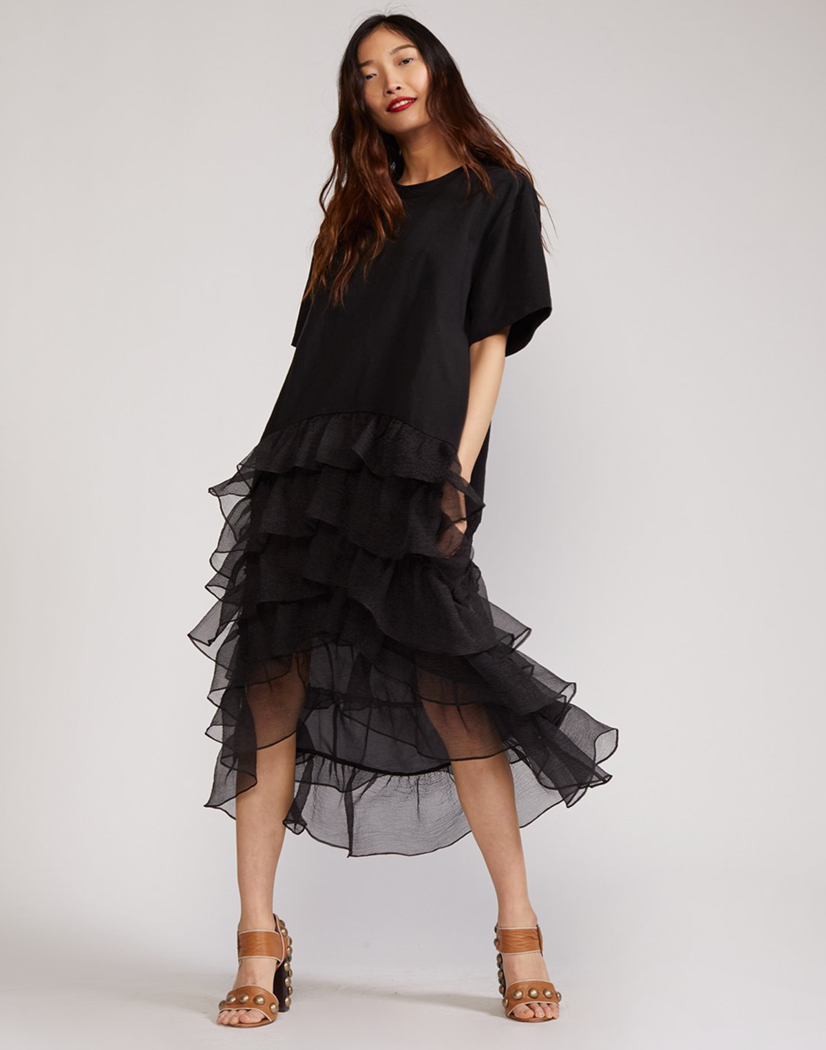 Cynthia Rowley Gabby Ruffle Tee Dress 