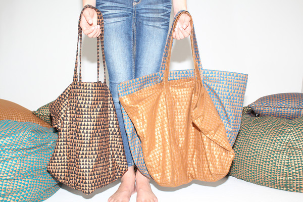 Lina Rennell Silk Tote Bag Copper Dragon Lina Rennell Silk Tote Bag Copper Dragon