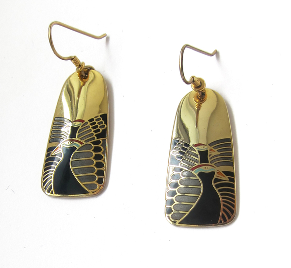 Enamel Egyptian bird earrings Enamel Egyptian bird earrings