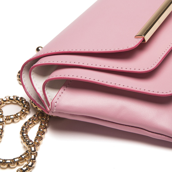 Ellia Wang Geometry Layer Clutch in Baby Pink Leather Ellia Wang Geometry Layer Clutch in Baby Pink Leather