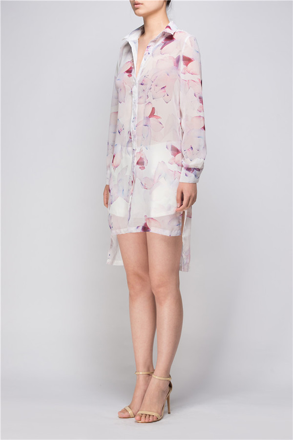 Few Moda Light Weight Floral Long Shirt Few Moda Light Weight Floral Long Shirt